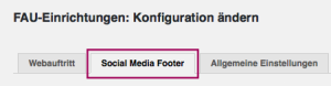 Der Reiter "Social Media Footer"